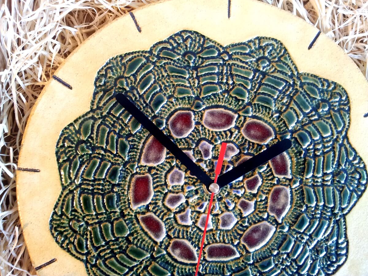 zegar butelkowa zieleń