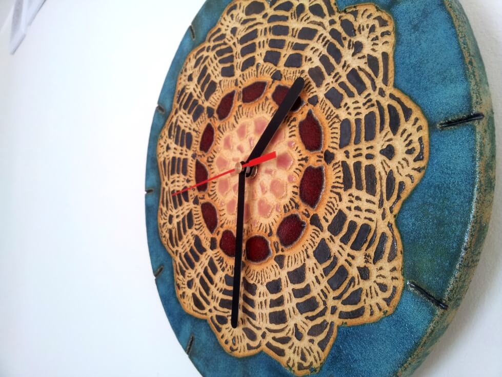 folkowy zegar recznie wykonany