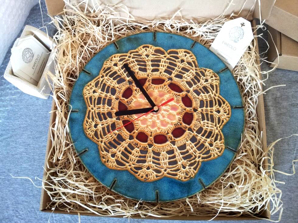 folkowy zegar na prezent