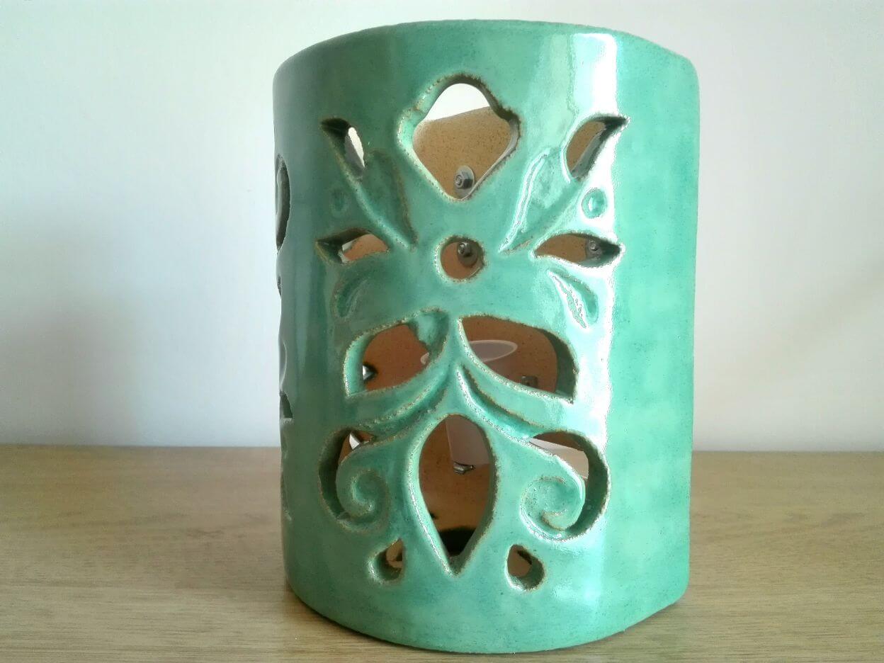 kinkiet niebieski gliniany