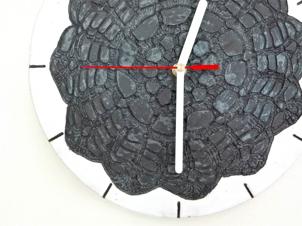 zegar czarna koronka unikatowy folk