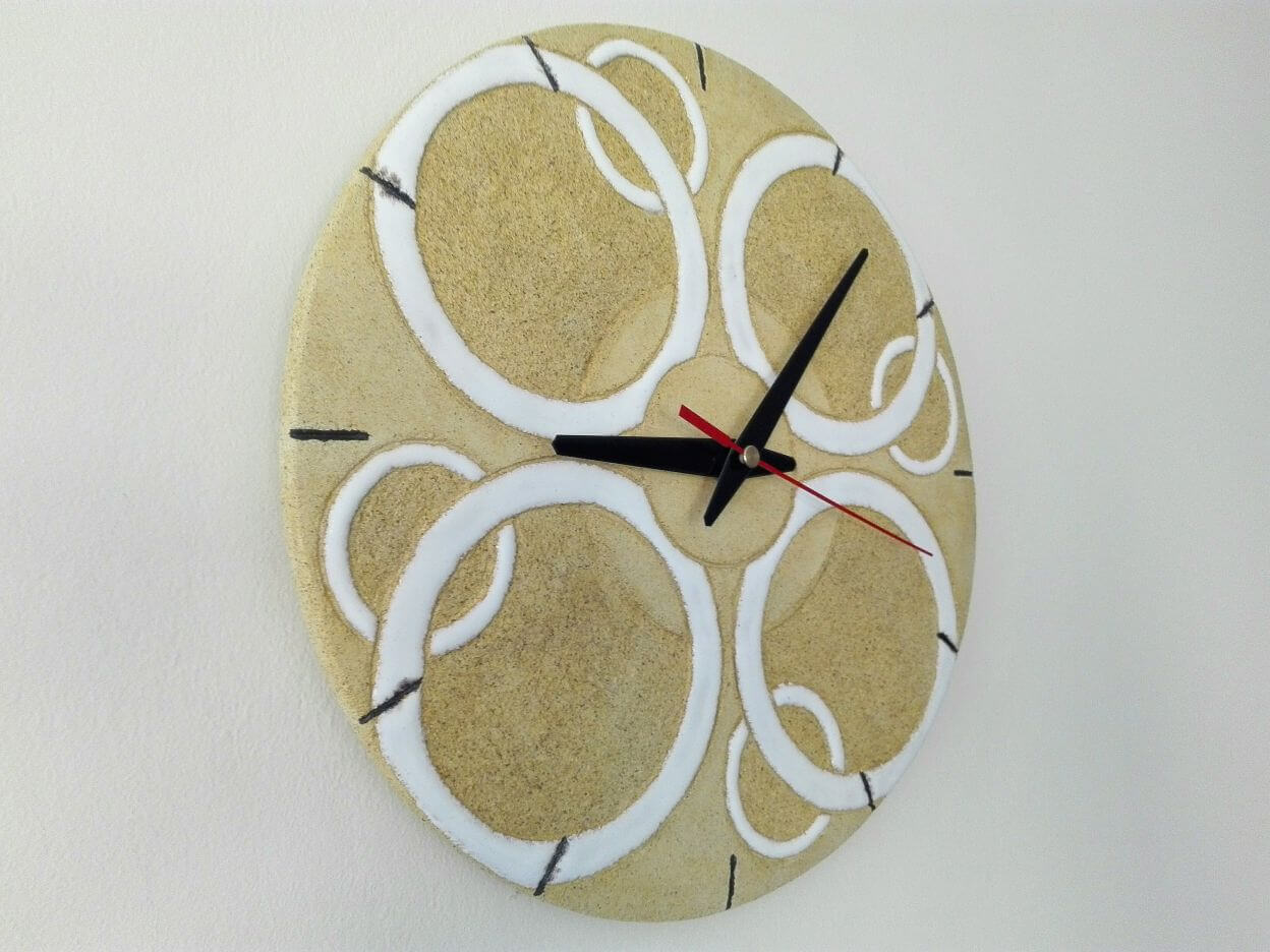 piaskowy zegar ceramiczny hand made